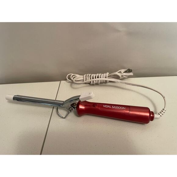 Vidal Sassoon 1/2 curling iron plug red VSC 02A tight curls bangs vintage 90s - Picture 6 of 6